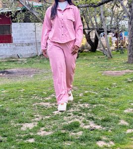 Pink Linen Two-Piece Set