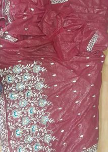 Maroon Floral Saree