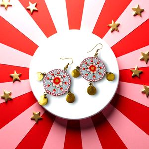 Colourful Mandala Drop Earrings