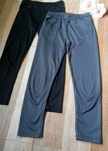 Dual-Tone Cropped Active Pants Set (Combo)