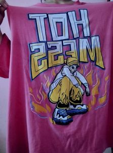 Pink &#34;Hot Mess&#34; Graphic Oversized Tee