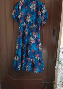 Dark Blue Floral Dress