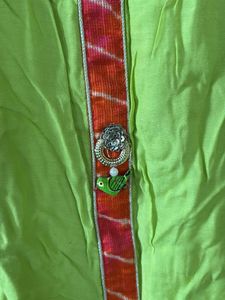 Green Embroidered party wear Kurta