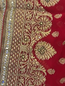 Red Embellished Saree
