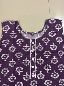 Cotton Purple Short Kurti For Daily Wear