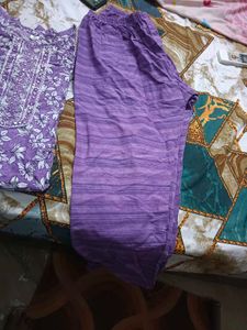 Purple Floral Print Salwar Kameez Kurta Set