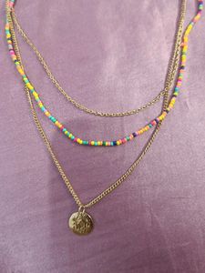 Layered Beaded Coin Necklace