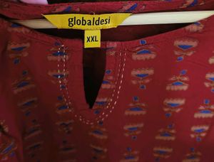 Maroon Floral Global Desi Top