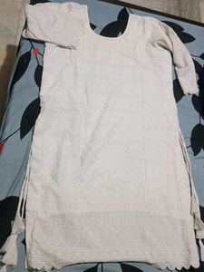 Chikenkari Kurta With Blue Plazzo Set