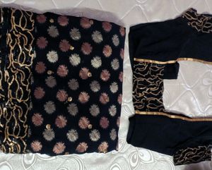 Party  Black Saree With Blouse