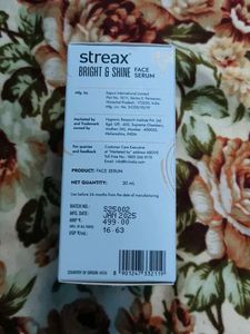 Streax Bright &amp; Shine Face Serum
