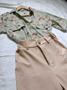 Pastel green half shirt