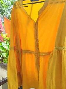 Yellow Chic Flowy Lacy Top