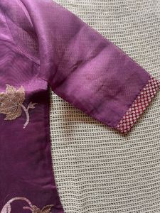 Embroidered Net Kurta