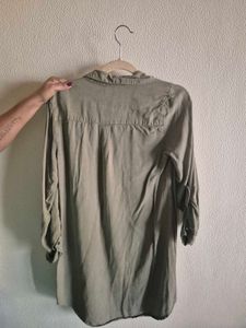 Olive Khaki Shirt Dress