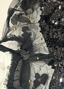 Black Sequin Butterfly Net FrockDress