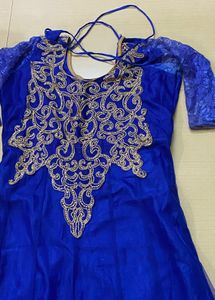 Royal Blue Embroidered Anarkali