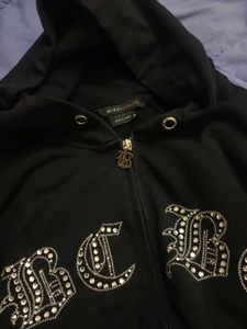 BCBGeneration Rhinestone Zip Hoodie