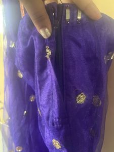 Purple Mermaid Net Sequinned Lehenga With Dupatta