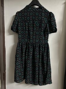 Floral Print Tie Neck Dress