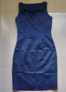 Navy Blue Satin Dress