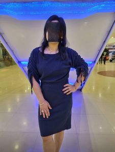 Roadster Navy Blue Solid Ribbed Sheath Dress
