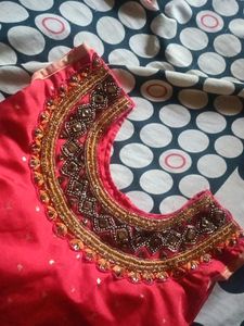 Elegant Pink &amp; Gold Embellished Saree