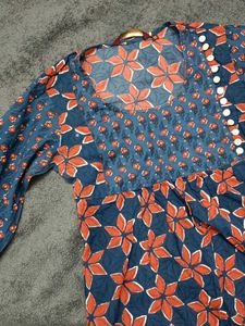 Floral Print Short Kurta