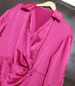 Rose Color Silk Dress For 36 Bust
