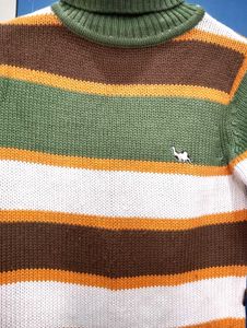 Pretty Multicoloured High Neck Cropped Sweater