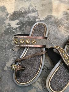 Floral Embellished Flats