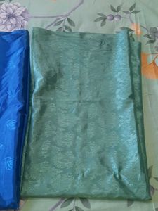 Green And Blue Textured Fabric Piece