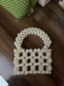 Mini Beaded Bag With Chain Too