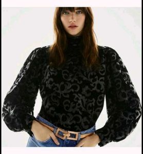 ZARA Black Velvet Top