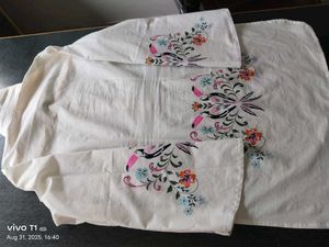 Full Stitched White Tunic Kurti with Toucan Print
