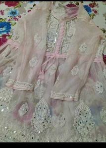 Georgette Chikenkari Pink Tunic