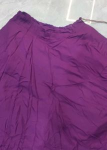 Elegant Purple Skirt with White Stripes