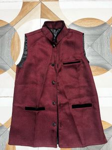 Maroon Ethnic Jacket , Size : M