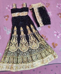 Elegant Black Gold Lehenga