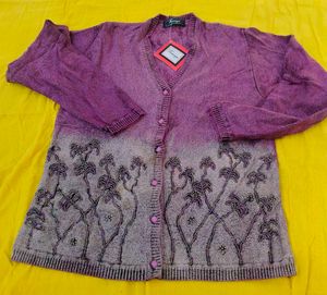 Elegant Lavender Floral Cardigan