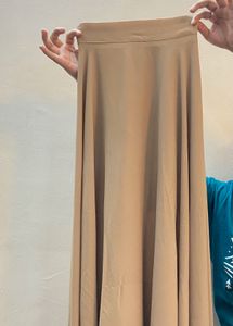 Solid Beige Korean Skirt