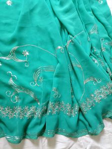 Elegant Green Saree with full Sequins