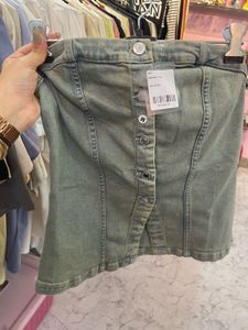 Denim Cordet Top