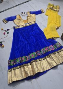 Blue Embroidered Lehenga Choli