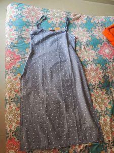 Greyish Blue Printed Kurta