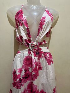 Shein Branded Pinterest Floral Cutout GoaMaxi Dres