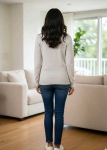 Gray V-Neck Sweater
