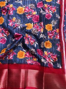 Floral Print Saree Dola Silk