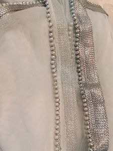 Beautiful White Net Duppatta With Heavy Silver Less