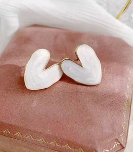 White Heart Shaped Cute Korean Studs